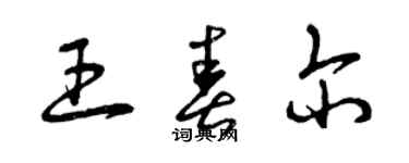 曾慶福王春爾草書個性簽名怎么寫