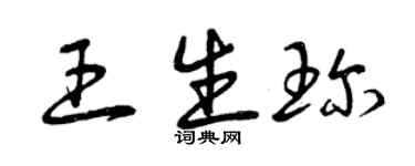 曾慶福王生珍草書個性簽名怎么寫