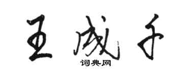 駱恆光王成千行書個性簽名怎么寫