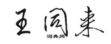 駱恆光王同來行書個性簽名怎么寫