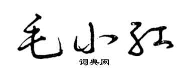 曾慶福毛小紅草書個性簽名怎么寫