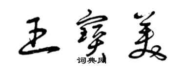 曾慶福王寶美草書個性簽名怎么寫