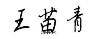 王正良王苗青行書個性簽名怎么寫