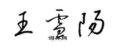 梁錦英王雪陽草書個性簽名怎么寫