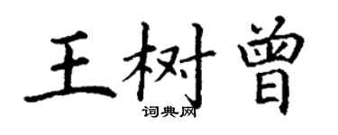 丁謙王樹曾楷書個性簽名怎么寫