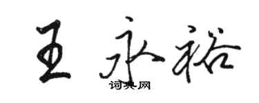 駱恆光王永裕行書個性簽名怎么寫