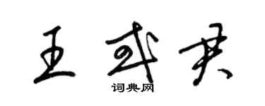 梁錦英王或君草書個性簽名怎么寫