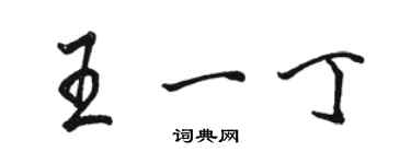 駱恆光王一丁行書個性簽名怎么寫