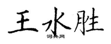 丁謙王水勝楷書個性簽名怎么寫