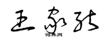 曾慶福王家能草書個性簽名怎么寫