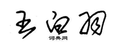 朱錫榮王白羽草書個性簽名怎么寫