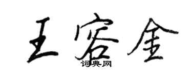 王正良王容金行書個性簽名怎么寫