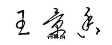 駱恆光王景香草書個性簽名怎么寫