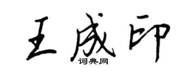 王正良王成印行書個性簽名怎么寫