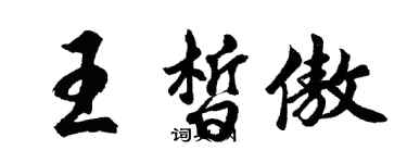 胡問遂王皙傲行書個性簽名怎么寫