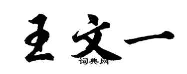胡問遂王文一行書個性簽名怎么寫