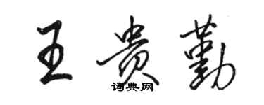 駱恆光王貴勤行書個性簽名怎么寫