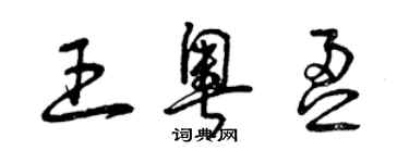 曾慶福王奧盈草書個性簽名怎么寫