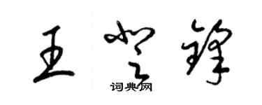 梁錦英王登鋒草書個性簽名怎么寫