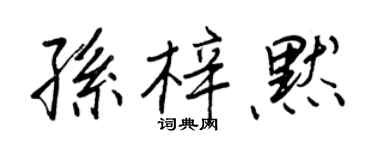王正良孫梓默行書個性簽名怎么寫
