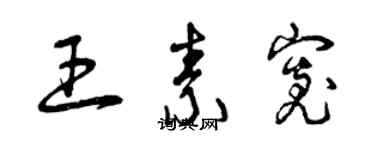 曾慶福王素寬草書個性簽名怎么寫