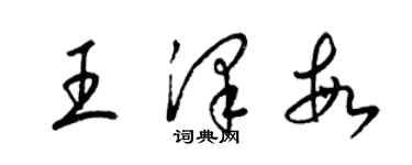 梁錦英王澤敏草書個性簽名怎么寫