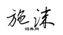 王正良施沫行書個性簽名怎么寫