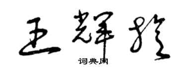 曾慶福王輝旋草書個性簽名怎么寫