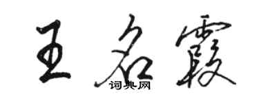 駱恆光王名霞行書個性簽名怎么寫