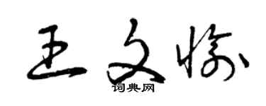 曾慶福王文愉草書個性簽名怎么寫