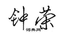 駱恆光鍾榮行書個性簽名怎么寫