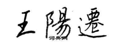 王正良王陽遷行書個性簽名怎么寫