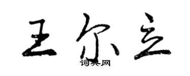 曾慶福王爾立行書個性簽名怎么寫