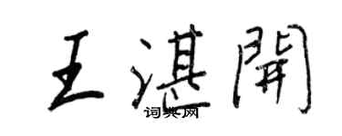 王正良王湛開行書個性簽名怎么寫