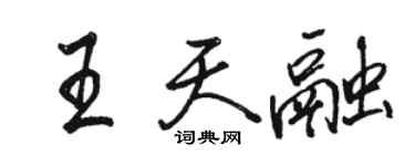 駱恆光王天融行書個性簽名怎么寫