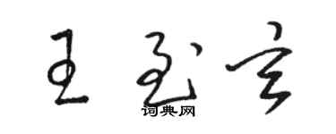 駱恆光王至玄草書個性簽名怎么寫