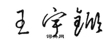 駱恆光王宇杴草書個性簽名怎么寫