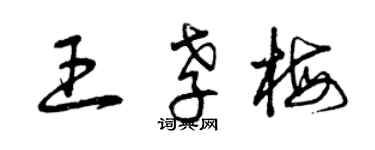 曾慶福王孝梅草書個性簽名怎么寫