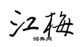 王正良江梅行書個性簽名怎么寫
