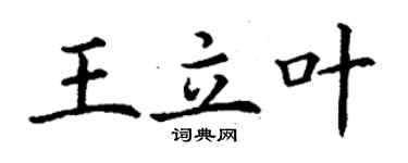 丁謙王立葉楷書個性簽名怎么寫