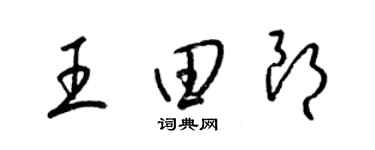 梁錦英王田朗草書個性簽名怎么寫