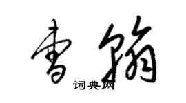 梁錦英曹翰草書個性簽名怎么寫