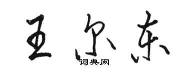 駱恆光王爾東行書個性簽名怎么寫