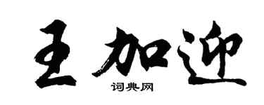 胡問遂王加迎行書個性簽名怎么寫