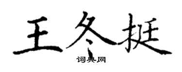 丁謙王冬挺楷書個性簽名怎么寫