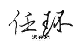 駱恆光任環行書個性簽名怎么寫