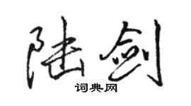 駱恆光陸劍行書個性簽名怎么寫