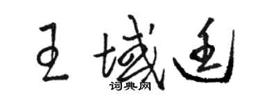 駱恆光王域廷草書個性簽名怎么寫