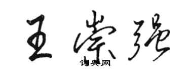 駱恆光王崇強行書個性簽名怎么寫