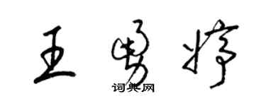 梁錦英王勇婷草書個性簽名怎么寫